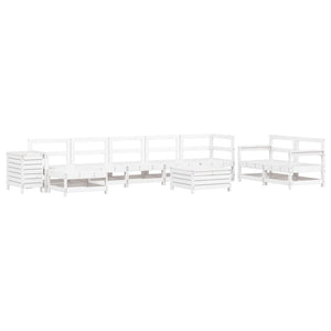 vidaXL 10 Piece Garden Sofa Set White Solid Wood Pine