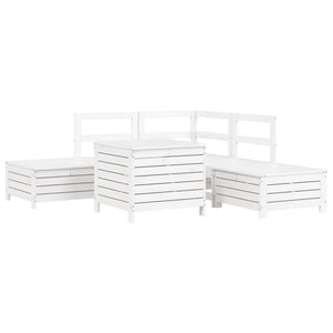 vidaXL 6 Piece Garden Sofa Set White Solid Wood Pine