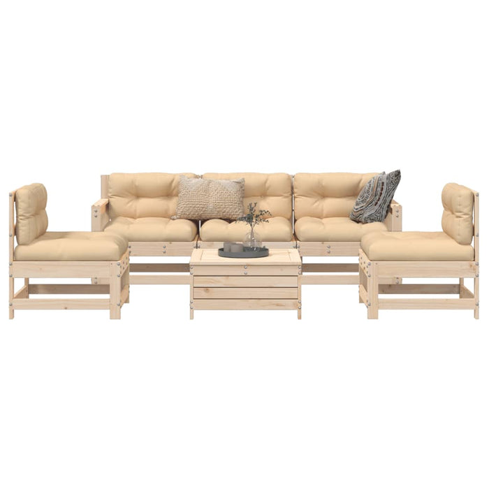 vidaXL 6 Piece Garden Sofa Set Solid Wood Pine