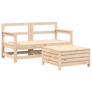 vidaXL 3 Piece Garden Sofa Set Solid Wood Pine