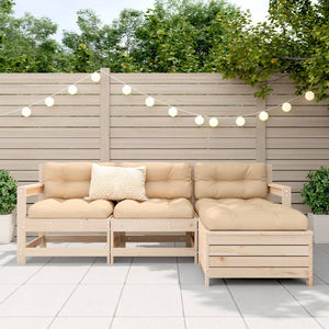 vidaXL 4 Piece Garden Sofa Set Solid Wood Pine