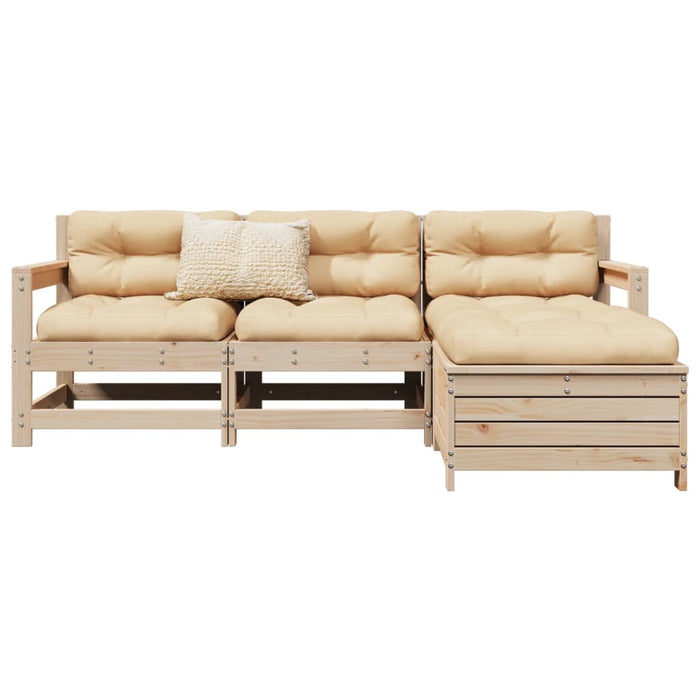 vidaXL 4 Piece Garden Sofa Set Solid Wood Pine