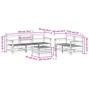 vidaXL 6 Piece Garden Sofa Set Solid Wood Pine