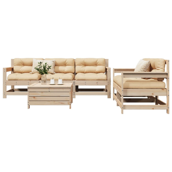 vidaXL 6 Piece Garden Sofa Set Solid Wood Pine