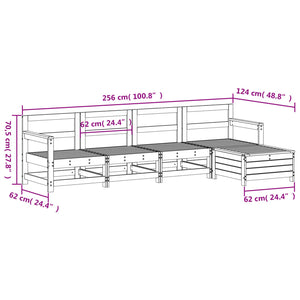 vidaXL 5 Piece Garden Sofa Set Solid Wood Pine