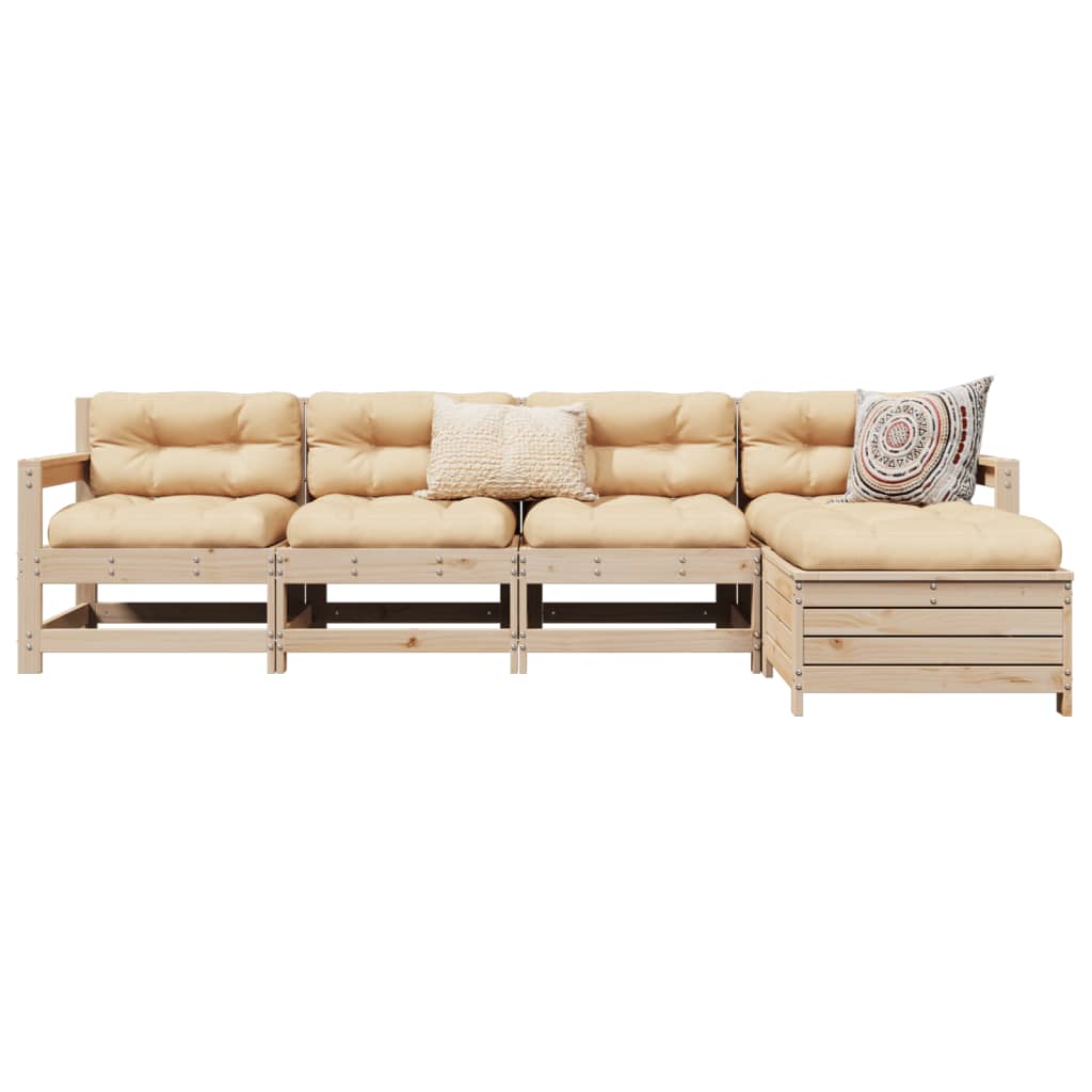 vidaXL 5 Piece Garden Sofa Set Solid Wood Pine