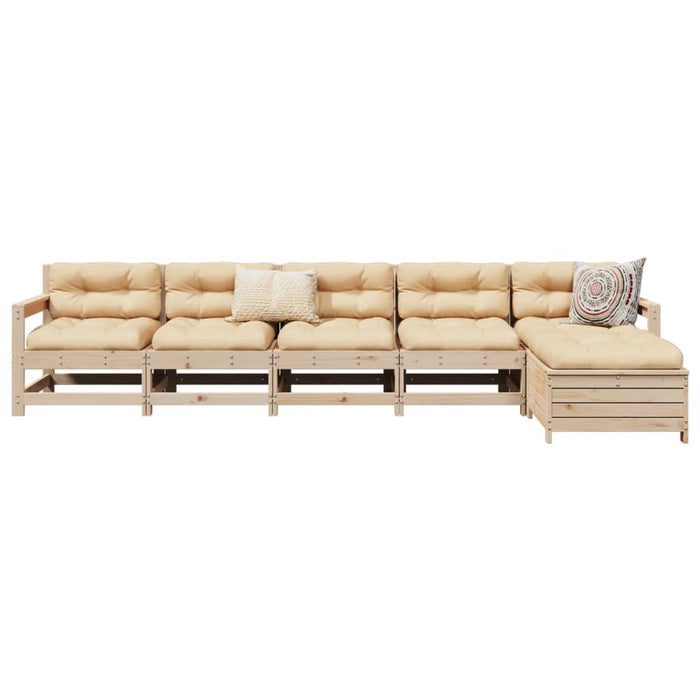 vidaXL 6 Piece Garden Sofa Set Solid Wood Pine