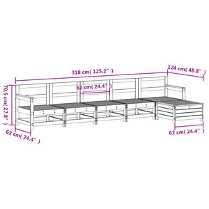 vidaXL 6 Piece Garden Sofa Set Solid Wood Douglas Fir