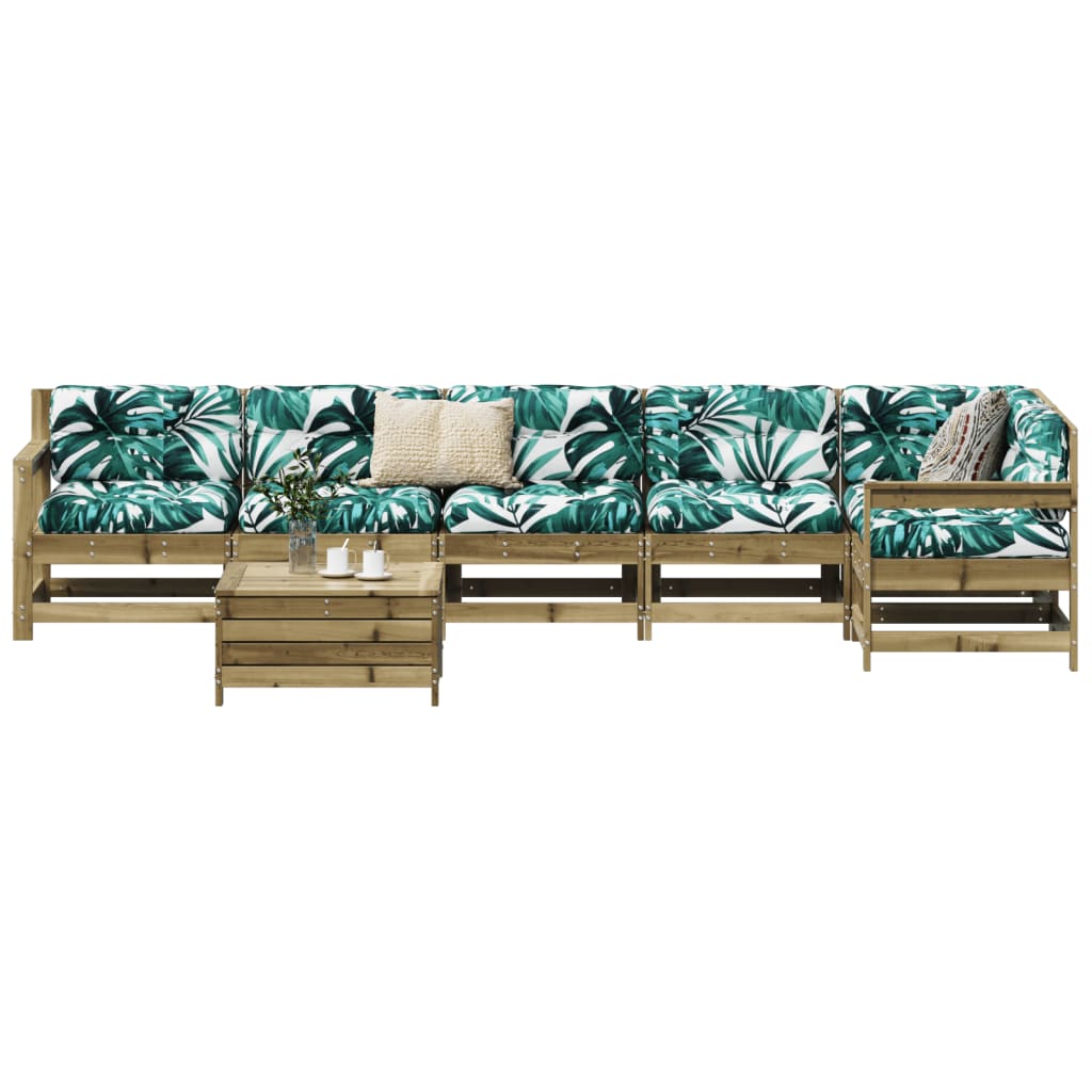 vidaXL 7 Piece Garden Sofa Set Impregnated Wood Pine