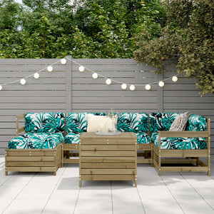 vidaXL 7 Piece Garden Sofa Set Impregnated Wood Pine