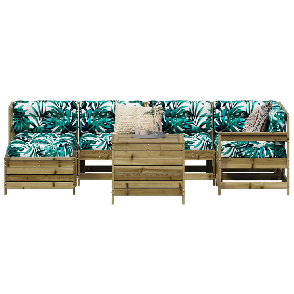 vidaXL 7 Piece Garden Sofa Set Impregnated Wood Pine