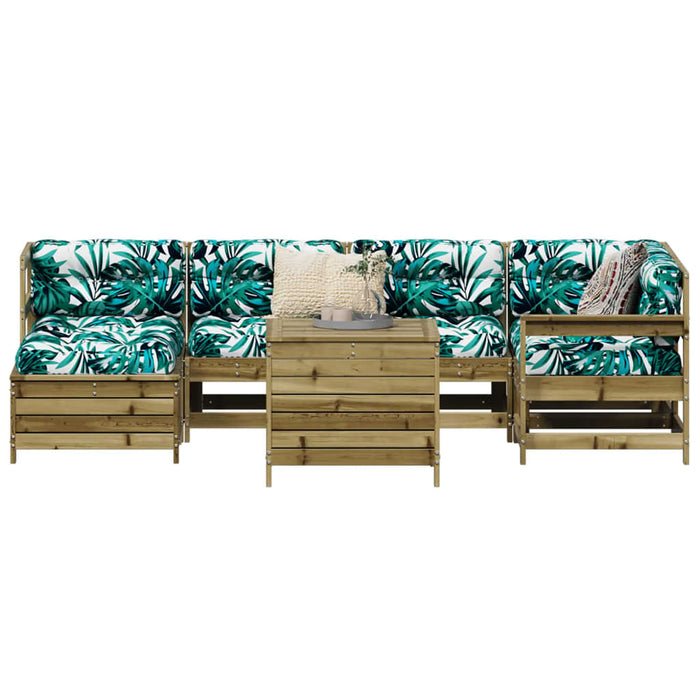 vidaXL 7 Piece Garden Sofa Set Impregnated Wood Pine