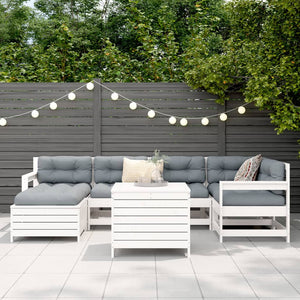 vidaXL 7 Piece Garden Sofa Set White Solid Wood Pine