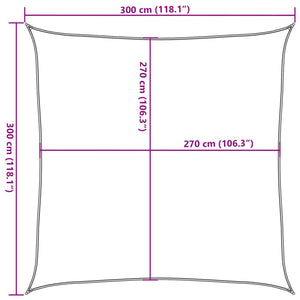 vidaXL Sunshade Sail 160 g/m² Square Light Grey 3x3 m HDPE