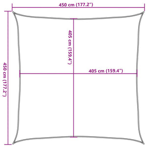 vidaXL Sunshade Sail 160 g/m² Square Light Grey 4.5x4.5 m HDPE