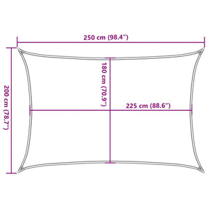 vidaXL Sunshade Sail 160 g/m² Rectangular Light Grey 2x2.5 m HDPE