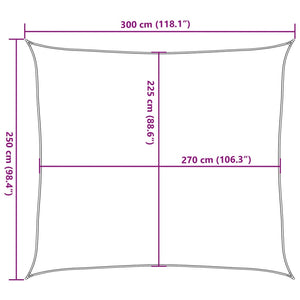 vidaXL Sunshade Sail 160 g/m² Rectangular Light Grey 2.5x3 m HDPE