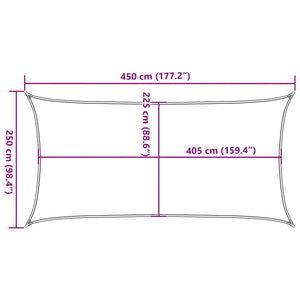 vidaXL Sunshade Sail 160 g/m² Rectangular Light Grey 2.5x4.5 m HDPE