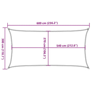 vidaXL Sunshade Sail 160 g/m² Rectangular Light Grey 3x6 m HDPE