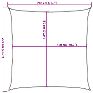 vidaXL Sunshade Sail 160 g/m² Square Sand 2x2 m HDPE