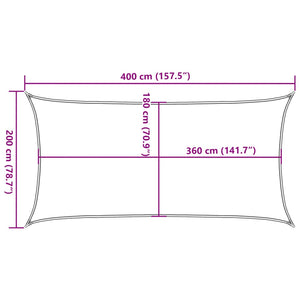 vidaXL Sunshade Sail 160 g/m² Rectangular Sand 2x4 m HDPE