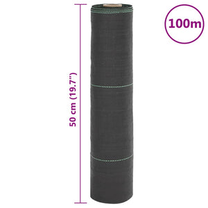 vidaXL Weed Membrane Black 0.5x100 m PP