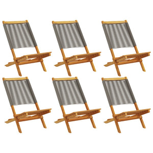 vidaXL Folding Garden Chairs 6 pcs Grey Solid Wood Acacia