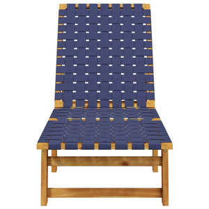 vidaXL Sun Loungers 2 pcs Dark Blue Solid Wood Acacia and Fabric