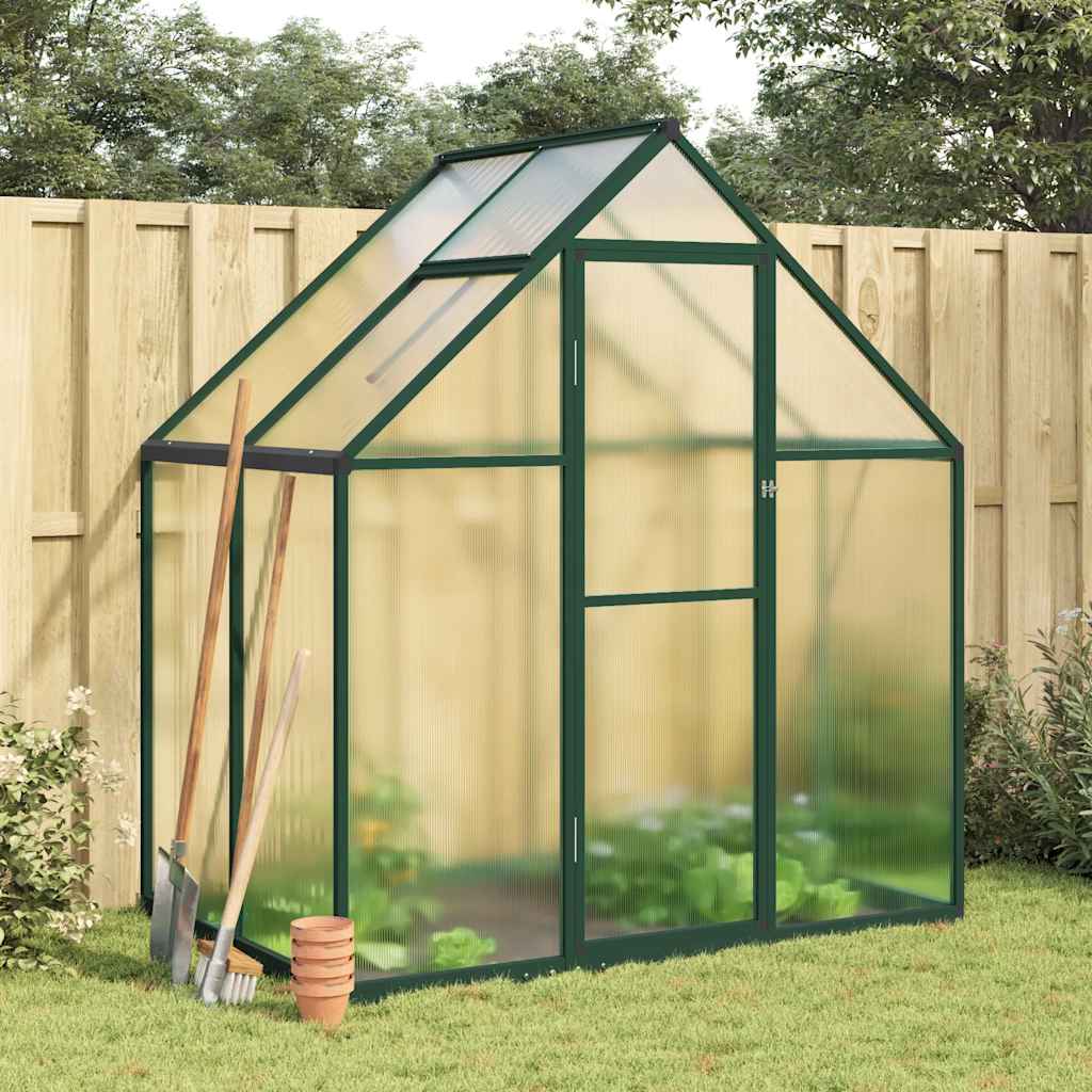 vidaXL Greenhouse with Base Frame Green 169x114x195 cm Aluminium