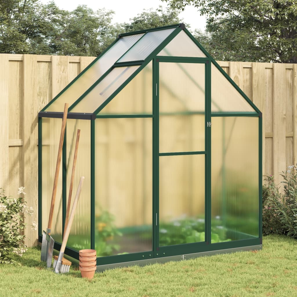 vidaXL Greenhouse with Base Frame Green 169x114x202 cm Aluminium