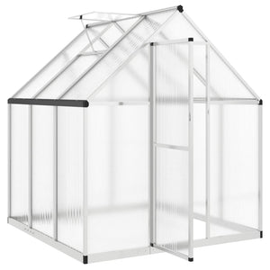 vidaXL Greenhouse with Base Frame Silver 169x169x195 cm Aluminium