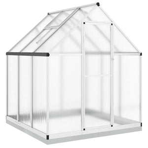 vidaXL Greenhouse with Base Frame Silver 169x169x202 cm Aluminium