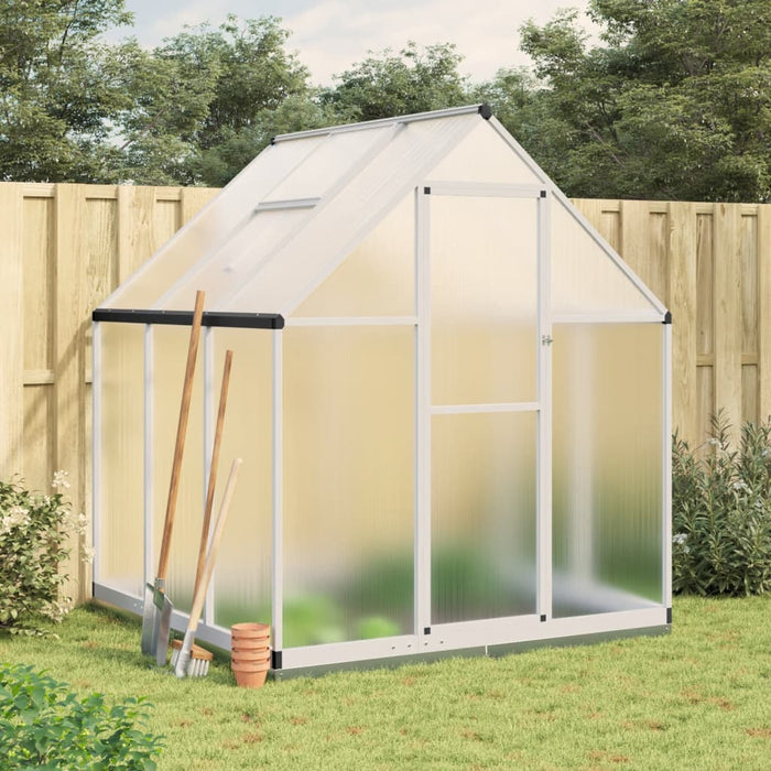 vidaXL Greenhouse with Base Frame Silver 169x169x202 cm Aluminium