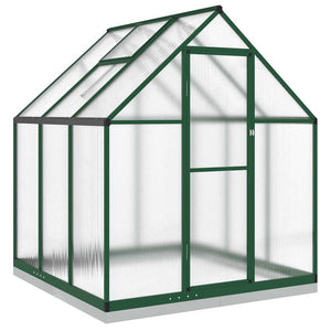 vidaXL Greenhouse with Base Frame Green 169x169x202 cm Aluminium