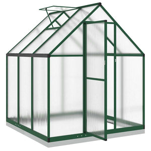 vidaXL Greenhouse with Base Frame Green 169x169x202 cm Aluminium