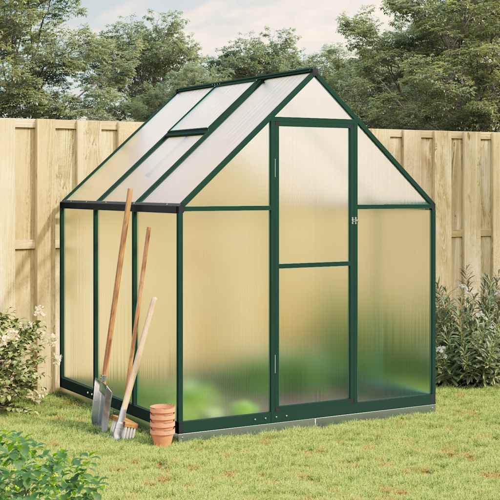 vidaXL Greenhouse with Base Frame Green 169x169x202 cm Aluminium