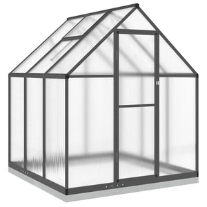 vidaXL Greenhouse with Base Frame Anthracite 169x169x202 cm Aluminium