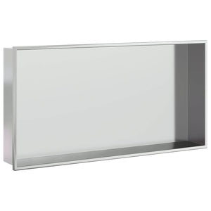 vidaXL Shower Niche Brushed Silver 62x32x9 cm Stainless Steel