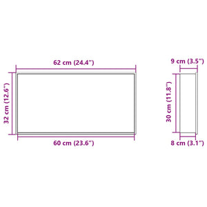 vidaXL Shower Niche Brushed Silver 62x32x9 cm Stainless Steel