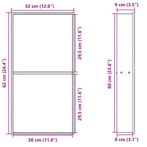 vidaXL Shower Niche Matt Black 32x62x9 cm Stainless Steel