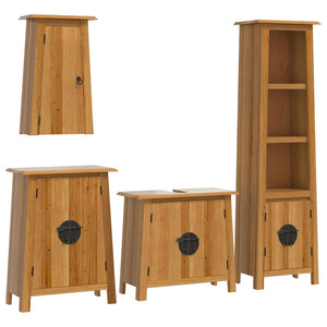 vidaXL 4 Piece Bathroom Furniture Set Solid Wood Pine