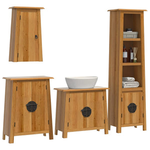 vidaXL 4 Piece Bathroom Furniture Set Solid Wood Pine