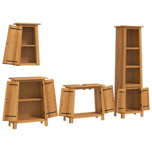 vidaXL 4 Piece Bathroom Furniture Set Solid Wood Pine