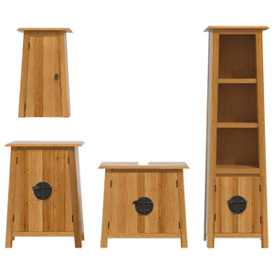 vidaXL 4 Piece Bathroom Furniture Set Solid Wood Pine