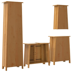 vidaXL 4 Piece Bathroom Furniture Set Solid Wood Pine