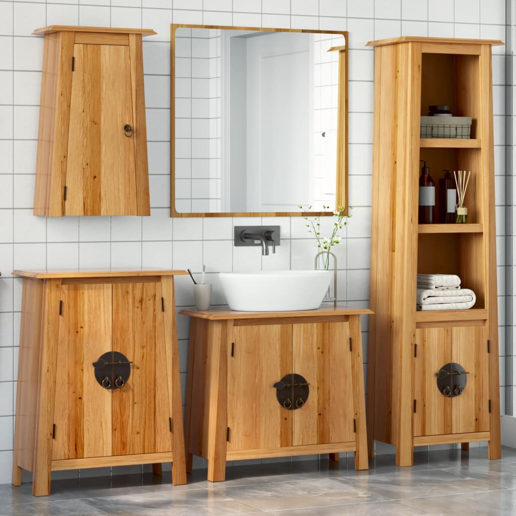 vidaXL 4 Piece Bathroom Furniture Set Solid Wood Pine