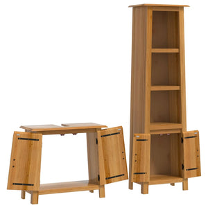 vidaXL 2 Piece Bathroom Furniture Set Solid Wood Pine