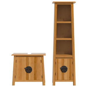 vidaXL 2 Piece Bathroom Furniture Set Solid Wood Pine