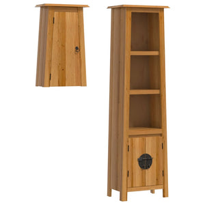 vidaXL 2 Piece Bathroom Furniture Set Solid Wood Pine