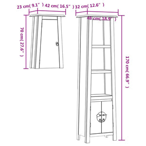 vidaXL 2 Piece Bathroom Furniture Set Solid Wood Pine